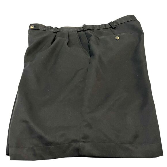 HAGGAR HIGH-RISE DRESSY WALKING SHORTS, MENS, 36" WAIST, BLACK, PLEATED FRONT - Picture 7 of 12